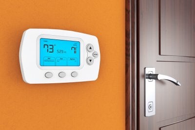 Wall-mounted furnace control monitor in Seattle, WA